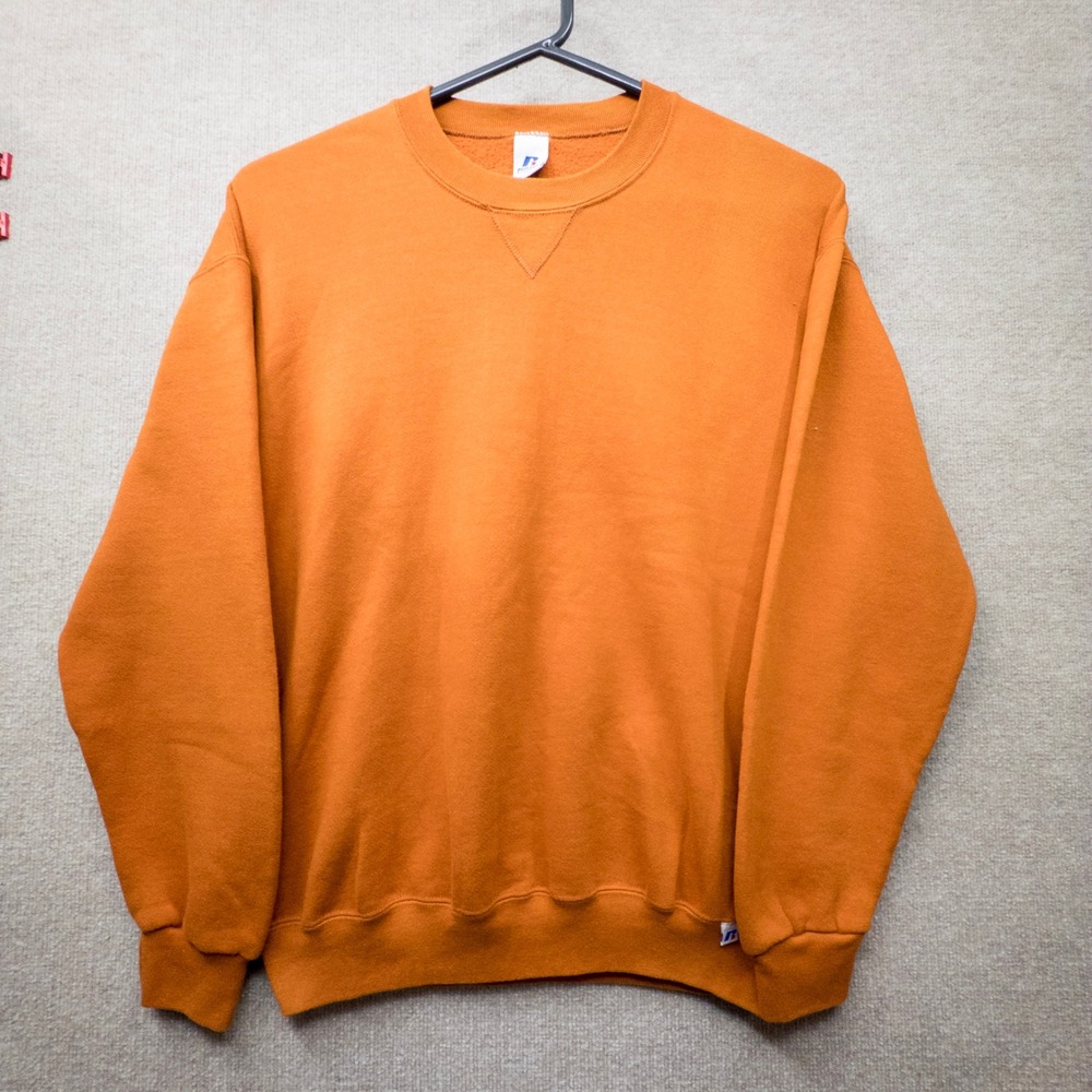 Russell Athletic Vintage Crewneck Sweatshirt Orange XLT Tall Pullover Fleece